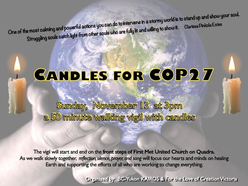 Candles For COP27 James Bay United Church